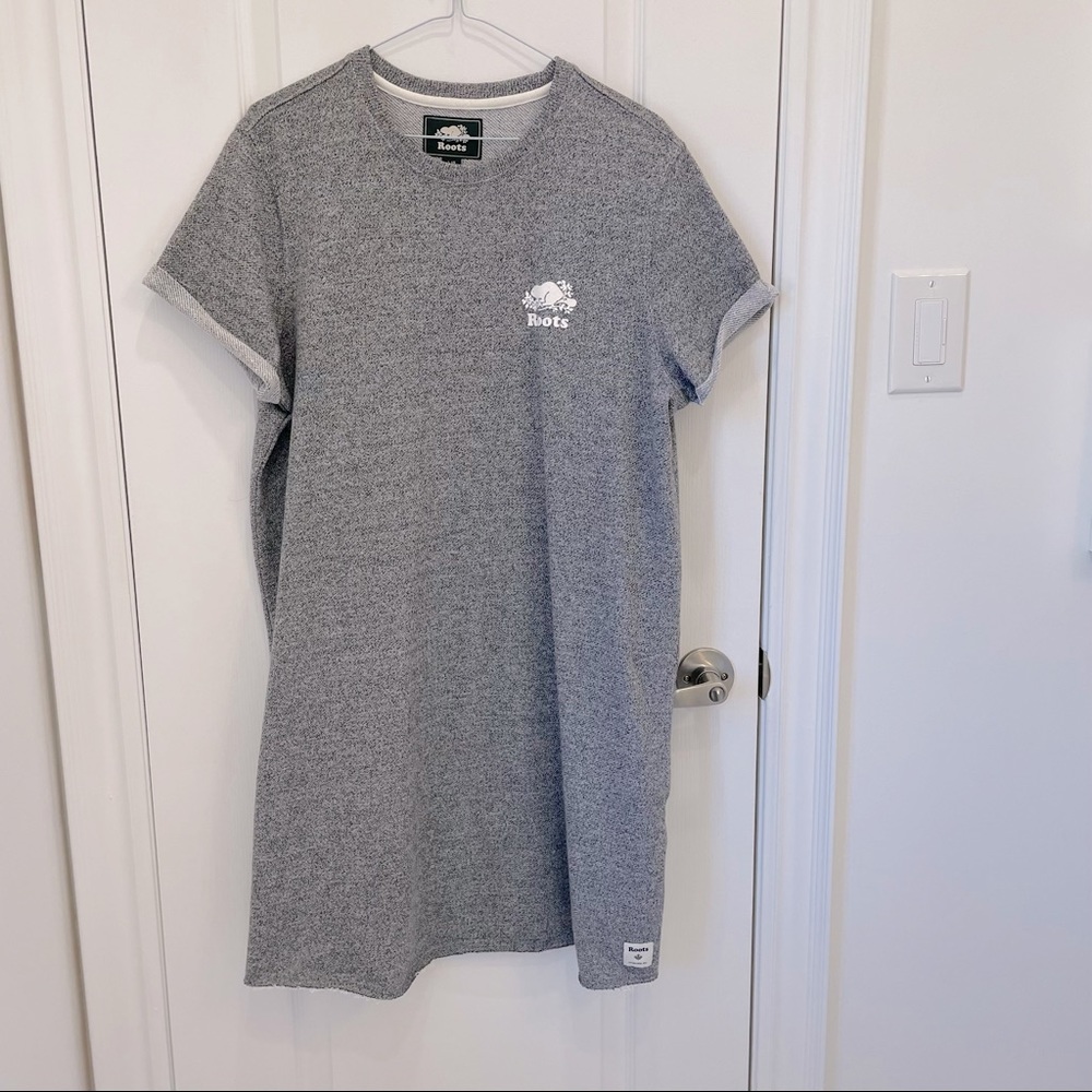 NWOT Roots Sweatshirt Dress in Salt&Pepper French Terry